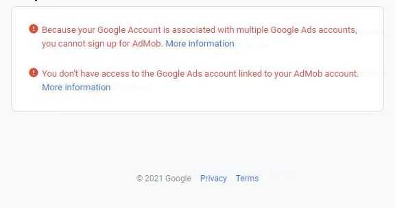 admob google ads problem 2021 time