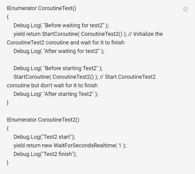 Unity StartCoroutine